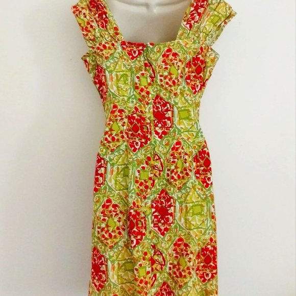 Vintage La Belle Abstract Dress Size 7 - Picture 3 of 5
